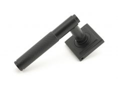 50012 From The Anvil Matt Black Brompton Lever on Rose Set &lpar;Square&rpar; - Unsprung