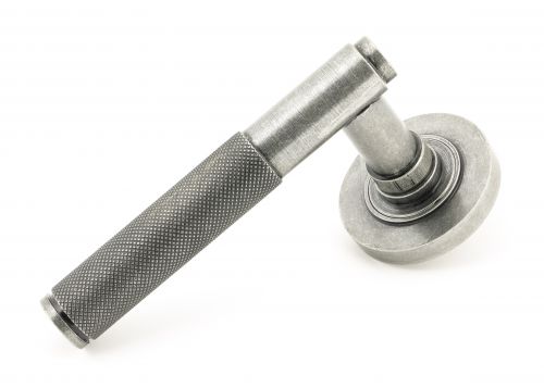 Click Here To Enlarge This Photo Of 50013 From The Anvil Pewter Brompton Lever on Rose Set &lpar;Plain&rpar; - Unsprung