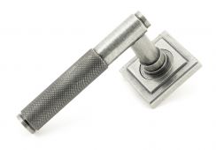 50016 From The Anvil Pewter Brompton Lever on Rose Set &lpar;Square&rpar; - Unsprung
