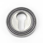 45729 From The Anvil Pewter Round Euro Escutcheon &lpar;Beehive&rpar;
