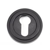 49541 From The Anvil Matt Black Round Euro Escutcheon &lpar;Art Deco&rpar;