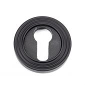 49542 From The Anvil Matt Black Round Euro Escutcheon &lpar;Beehive&rpar;