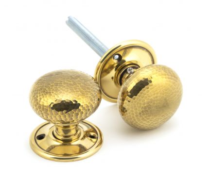 Click Here To Enlarge This Photo Of 46031 From The Anvil Aged Brass Hammered Mushroom Mortice&sol;Rim Knob Set