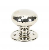 46032 From The Anvil Polished Nickel Hammered Mushroom Mortice&sol;Rim Knob Set