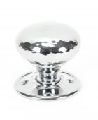 46033 From The Anvil Polished Chrome Hammered Mushroom Mortice&sol;Rim Knob Set