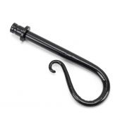 49902 From The Anvil Black Shepherd's Crook Curtain Finial &lpar;pair&rpar;