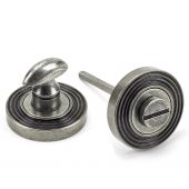 45753 From The Anvil Pewter Round Thumbturn Set &lpar;Beehive&rpar;