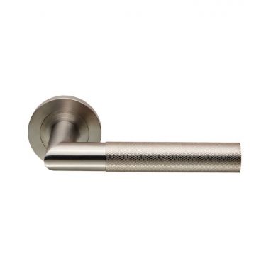 Click Here To Enlarge This Photo Of SWL1169SSS - Carlisle Brass Eurospec 'Crown' Knurled Designer Lever on Round Rose &lpar;G304&rpar; Satin Stainless Steel