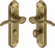 MM628-AT Heritage Brass Door Handle For Bathroom Verona Small Design Antique Brass Finish