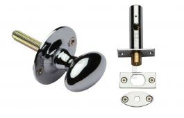 BT5&plus;RB7-PC Heritage Brass Oval Thumbturn with Bolt Polished Chrome Finish