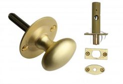 BT5&plus;RB7-SB Heritage Brass Oval Thumbturn with Bolt Satin Brass Finish