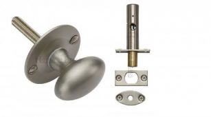 BT5&plus;RB7-SN Heritage Brass Oval Thumbturn with Bolt Satin Nickel Finish