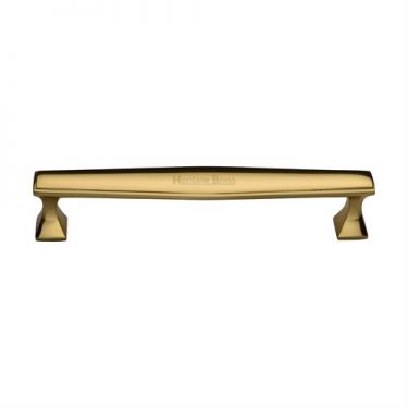 Click Here To Enlarge This Photo Of C0334 160-PB Heritage Brass Cabinet Pull Deco Design 160mm ctc Polished Brass Finish