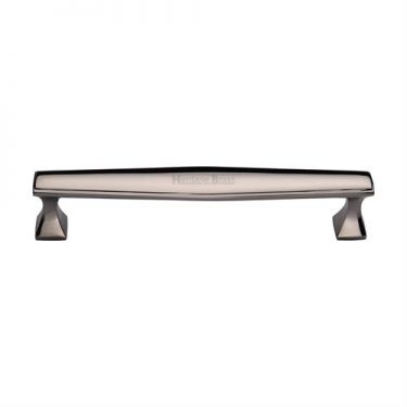 Click Here To Enlarge This Photo Of C0334 160-PNF Heritage Brass Cabinet Pull Deco Design 160mm ctc Polished Nickel Finish