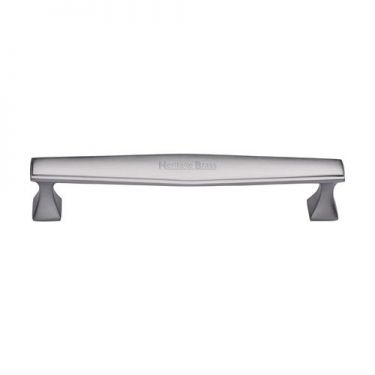 Click Here To Enlarge This Photo Of C0334 160-SC Heritage Brass Cabinet Pull Deco Design 160mm ctc Satin Chrome Finish