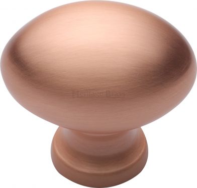 Click Here To Enlarge This Photo Of C114 32-SRG Heritage Brass Cabinet Knob Victorian Oval Design 32mm Satin Rose Gold Finish