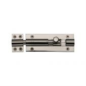 C1584 4-PNF Heritage Brass Door Bolt Straight 4" x 1 &half;"" Polished Nickel Finish
