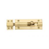C1584 4-SB Heritage Brass Door Bolt Straight 4" x 1 &half;"" Satin Brass Finish