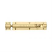 C1584 6-SB Heritage Brass Door Bolt Straight 6" x 1 &half;"" Satin Brass Finish