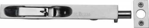 Click Here To Enlarge This Photo Of C1680 10-SC Heritage Brass Lever Action Flush Bolt 10" x &period;&frac34;" Satin Chrome Finish