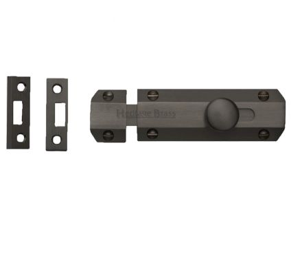 Click Here To Enlarge This Photo Of C1685 4-MB Heritage Brass Door Bolt Flat 4" Matt Bronze Finish