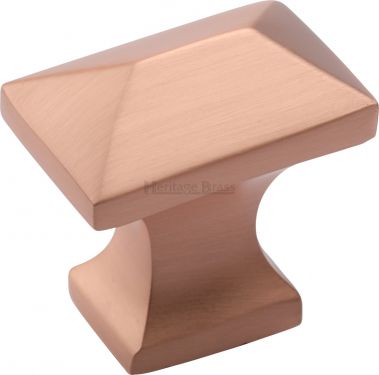 Click Here To Enlarge This Photo Of C2232-SRG Heritage Brass Cabinet Knob Pyramid Design 35mm Satin Rose Gold Finish