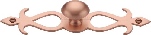 Click Here To Enlarge This Photo Of C3072 32-SRG Heritage Brass Cabinet Knob Oval&sol;Backplate Design 32mm Satin Rose Gold Finish