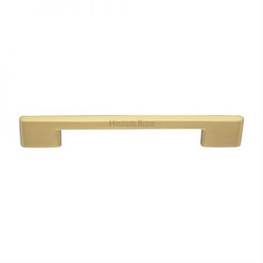 Click Here To Enlarge This Photo Of C3681 96-SB Heritage Brass Cabinet Pull Victorian Design 96mm ctc Satin Brass Finish