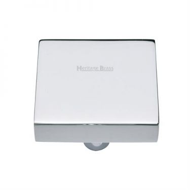 Click Here To Enlarge This Photo Of C3685 38-PC Heritage Brass Cabinet Knob Square Design 38mm Polished Chrome Finish