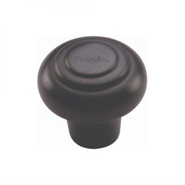 Click Here To Enlarge This Photo Of C3985 32-BKMT Heritage Brass Cabinet Knob Round Bead Design 32mm Matt Black Finish