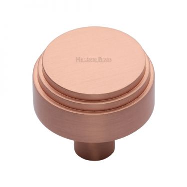 Click Here To Enlarge This Photo Of C3987 32-SRG Heritage Brass Cabinet Knob Round Deco Design 32mm Satin Rose Gold Finish