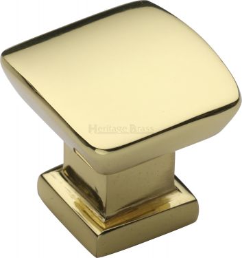 Click Here To Enlarge This Photo Of C4382 25-PB Heritage Brass Cabinet Knob Plinth Design with Base 25mm Polished Brass Finish