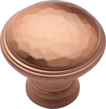 Click Here To Enlarge This Photo Of C4545-SRG Heritage Brass Cabinet Knob Hand Beaten Design 32mm Satin Rose Gold Finish