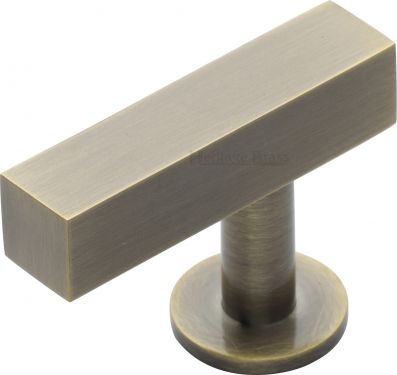 Click Here To Enlarge This Photo Of C4760 44-AT Heritage Brass Cabinet Knob Offset Square Design 44mm Antique Brass Finish