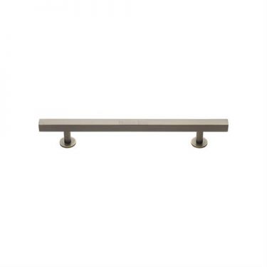Click Here To Enlarge This Photo Of C4760 96-AT Heritage Brass Cabinet Pull Square Design with Footings 96mm ctc Antique Brass Finish