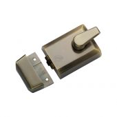 NL-R3060-AT M&period;Marcus York 60mm Roller Bolt Nightlatch Antique Brass Finish