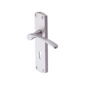 DIP7800-SN Heritage Brass Door Handle Lever Lock Diplomat Design Satin Nickel Finish