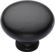 FB117 32 M&period;Marcus Black Iron Rustic Cabinet Knob Round Design 32mm