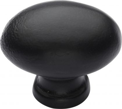 Click Here To Enlarge This Photo Of FB118 32 M&period;Marcus Black Iron Rustic Cabinet Knob Oval Design 32mm
