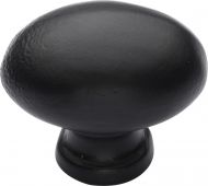 FB118 32 M&period;Marcus Black Iron Rustic Cabinet Knob Oval Design 32mm