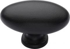 FB118 50 M&period;Marcus Black Iron Rustic Cabinet Knob Oval Design 50mm