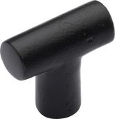 FB2234 M&period;Marcus Black Iron Rustic Cabinet Knob T Shaped Design 35mm