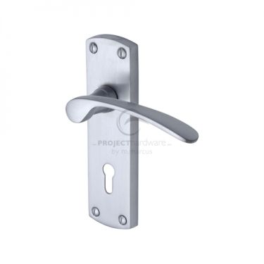Click Here To Enlarge This Photo Of PR400-SC M&period;Marcus Project Hardware Door Handle Lever Lock Luca Design Satin Chrome Finish
