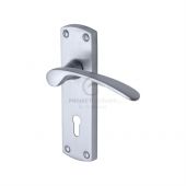 PR400-SC M&period;Marcus Project Hardware Door Handle Lever Lock Luca Design Satin Chrome Finish