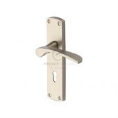 PR400-SN M&period;Marcus Project Hardware Door Handle Lever Lock Luca Design Satin Nickel Finish