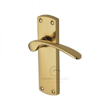 Click Here To Enlarge This Photo Of PR410-PB M&period;Marcus Project Hardware Door Handle Lever Latch Luca Design Polished Brass Finish