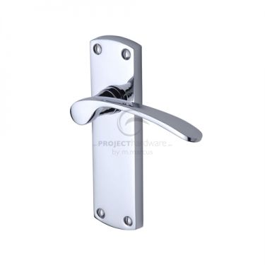 Click Here To Enlarge This Photo Of PR410-PC M&period;Marcus Project Hardware Door Handle Lever Latch Luca Design Polished Chrome Finish