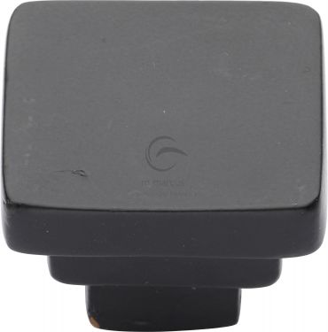 Click Here To Enlarge This Photo Of FB3672 32 M&period;Marcus Black Iron Rustic Cabinet Knob Square Stepped Design 32mm
