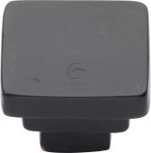 FB3672 32 M&period;Marcus Black Iron Rustic Cabinet Knob Square Stepped Design 32mm
