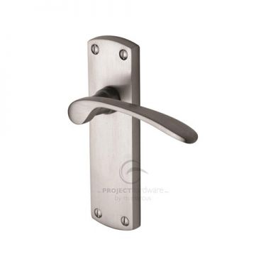 Click Here To Enlarge This Photo Of PR410-SC M&period;Marcus Project Hardware Door Handle Lever Latch Luca Design Satin Chrome Finish